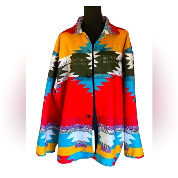 Southwest Aztec Lightweight All Seasons Jacket Southwest Colors Women’s Size 2X - Picture 10 of 13